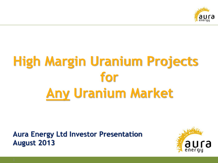high margin uranium projects
