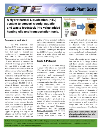 Project Technology  can be burned in boilers, used as  cultivation into a wastewater treatment  We