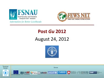 Post Gu 2012  August 24, 2012  Technical  Donors  Partner  Swiss Agency for  Development and