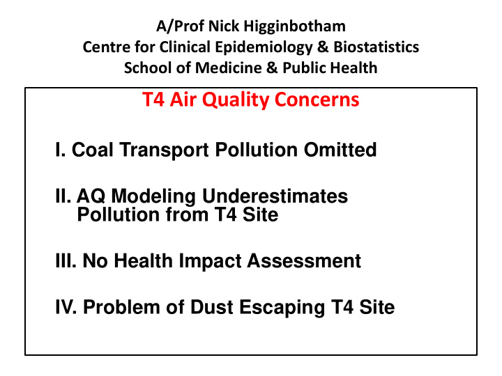 t4 air quality concerns