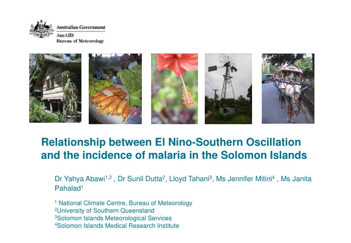 relationship between el nino southern oscillation and the