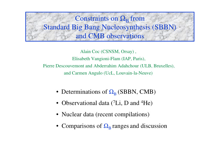 constraints on b from standard big bang nucleosynthesis