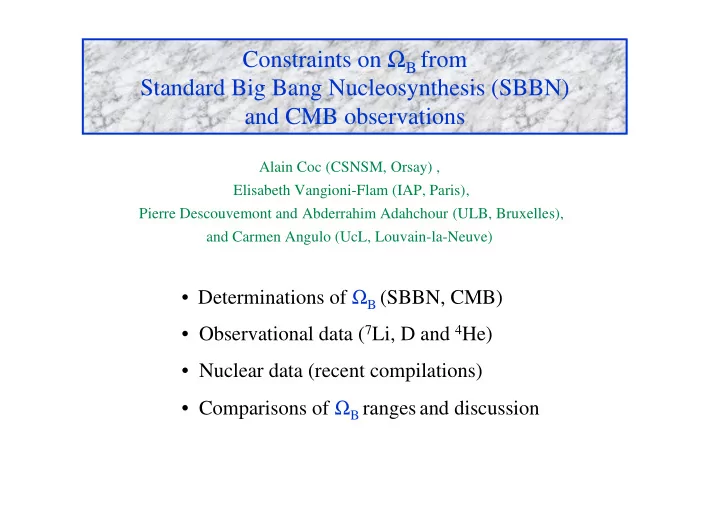 constraints on b from standard big bang nucleosynthesis