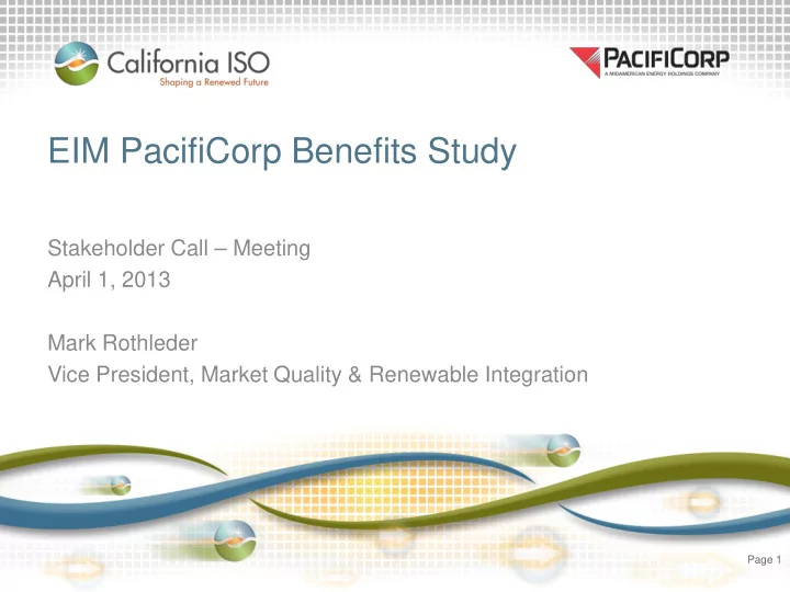 eim pacificorp benefits study