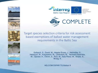 Target species selection criteria for risk assessment  based exemptions of ballast water management