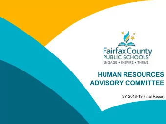 HUMAN RESOURCES  MASTER TITLE STYLE  ADVISORY COMMITTEE  SY 2018-19 Final Report  Human Resources