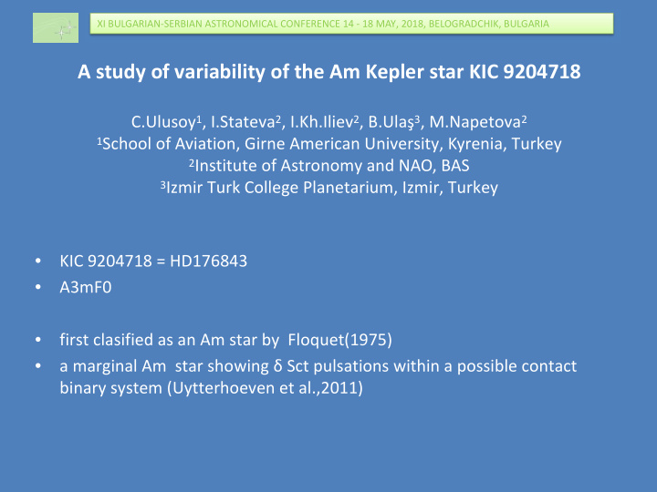 a study of variability of the am kepler star kic 9204718
