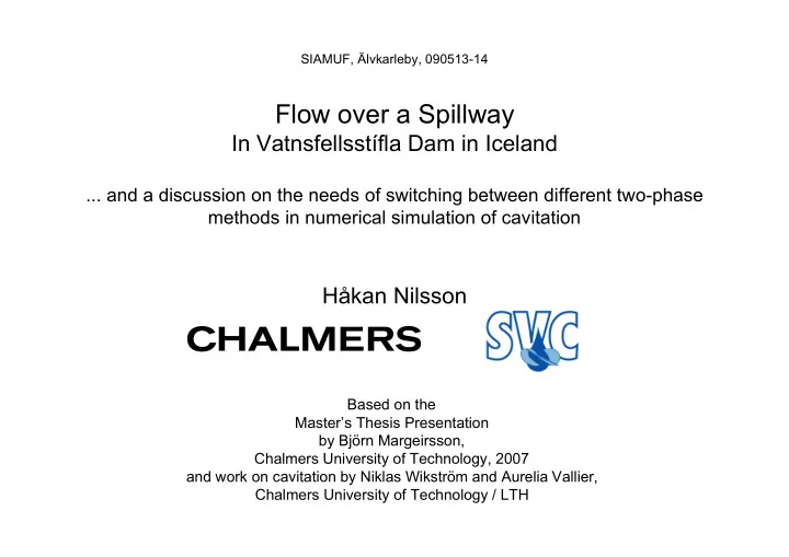 flow over a spillway