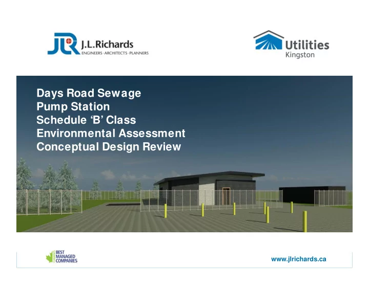 days road sewage pump station schedule b class