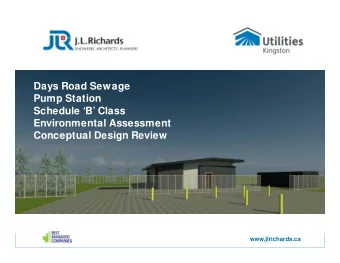 Days Road Sewage  Pump Station  Schedule B Class  Environmental Assessment  Conceptual Design