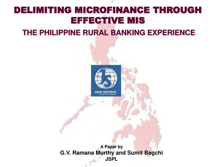 del delimi imiting ting micr microfin ofinance ance thr
