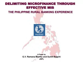 DEL  DELIMI  IMITING  TING MICR  MICROFIN  OFINANCE  ANCE THR  THROUGH  OUGH  EFFECT  EFF  ECTIVE