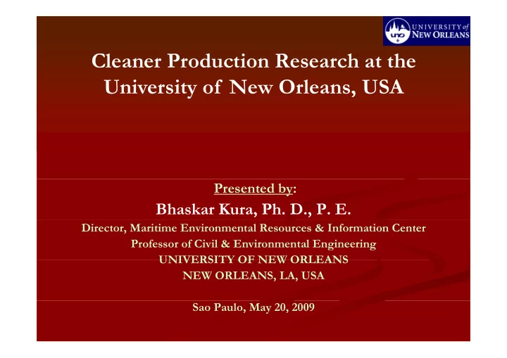 cleaner production research at the cl p d ti r h t th