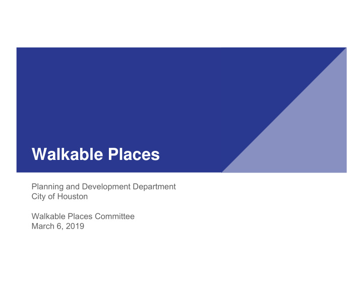 walkable places