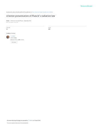 A better presentation of Planck's radiation law Article in American Journal of Physics  September