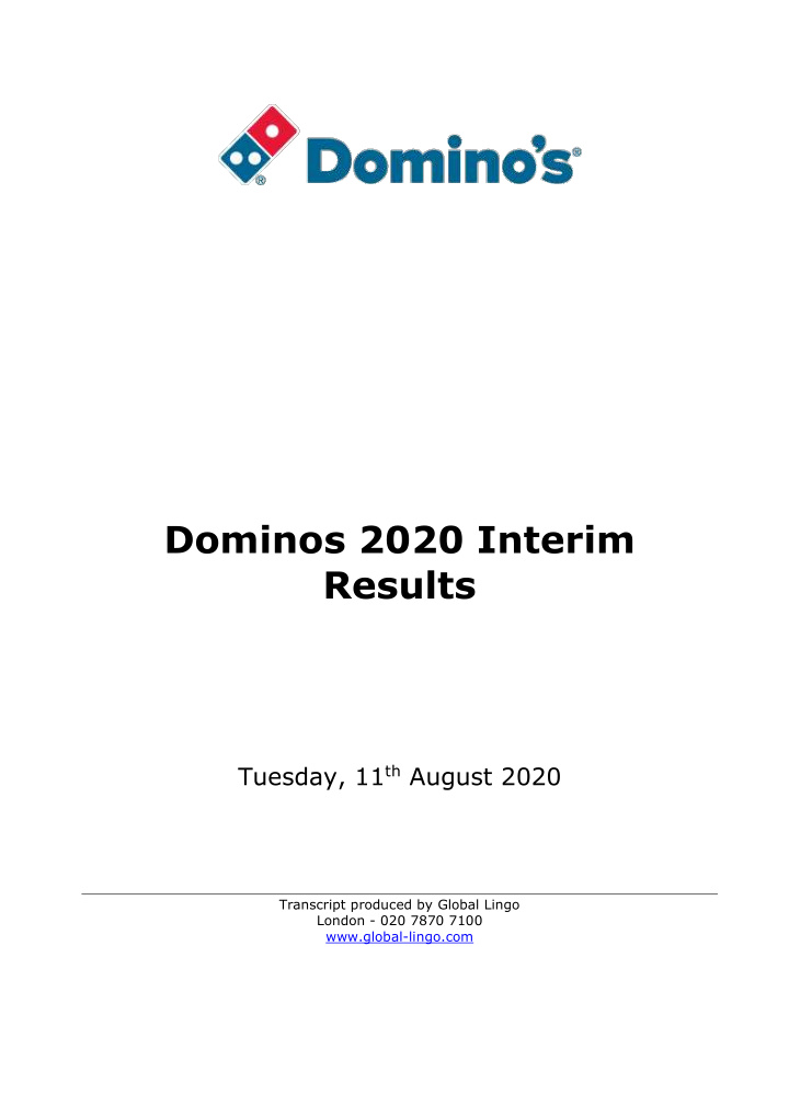 dominos 2020 interim results