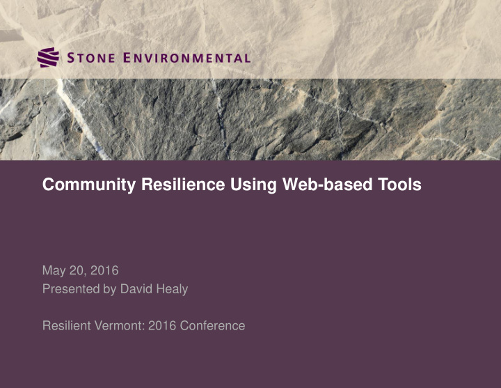 community resilience using web based tools