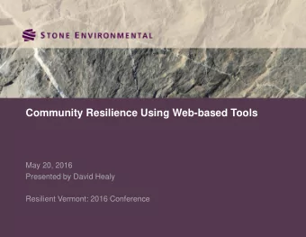 Community Resilience Using Web-based Tools  May 20, 2016  Presented by David Healy  Resilient