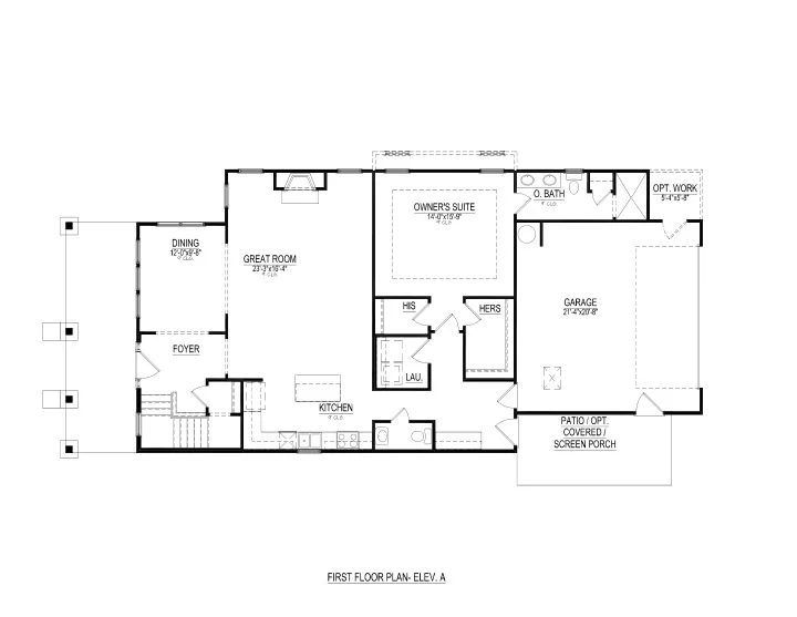 first floor plan elev a
