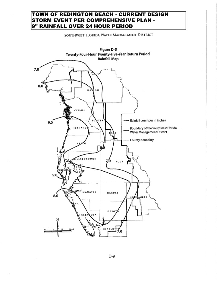 town of redington beach current design storm event per