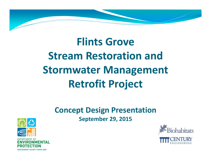 flints grove stream restoration and stormwater management