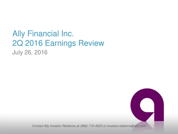 ally financial inc