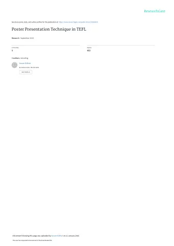 Poster Presentation Technique in TEFL Research  September 2015  CITATIONS  READS  0  480 3