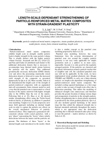 LENGTH-SCALE-DEPENDANT STRENGTHENING OF  PARTICLE-REINFORCED METAL MATRIX COMPOSITES  WITH