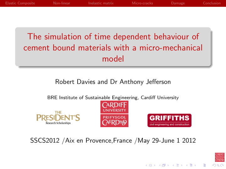 the simulation of time dependent behaviour of cement