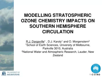 MODELLING STRATOSPHERIC  OZONE CHEMISTRY IMPACTS ON  SOUTHERN HEMISPHERE  CIRCULATION R.J.