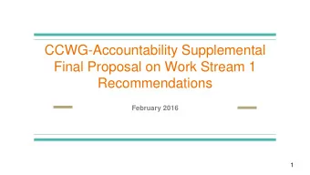 CCWG-Accountability Supplemental  Final Proposal on Work Stream 1  Recommendations  February 2016