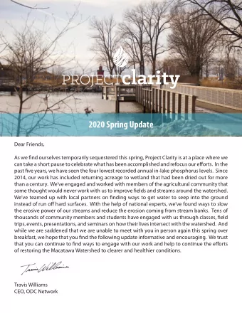 2020 Spring Update  Dear Friends,  As we fjnd ourselves temporarily sequestered this spring,