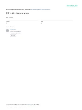 IBP 1143 2 Presentation Data  June 2015  CITATIONS  READS  0  18 6 authors , including:  Alex