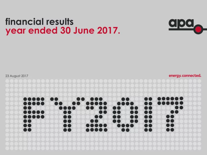 financial results year ended 30 june 2017