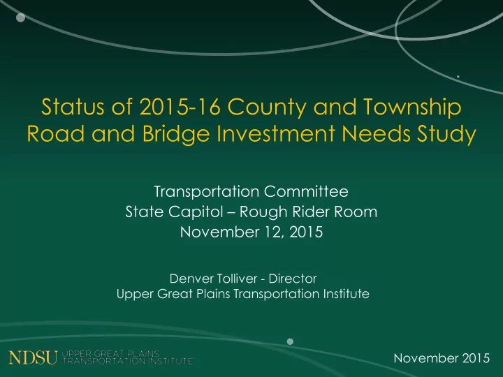 status of 2015 16 county and township road and bridge