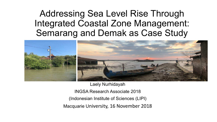 addressing sea level rise through integrated coastal zone