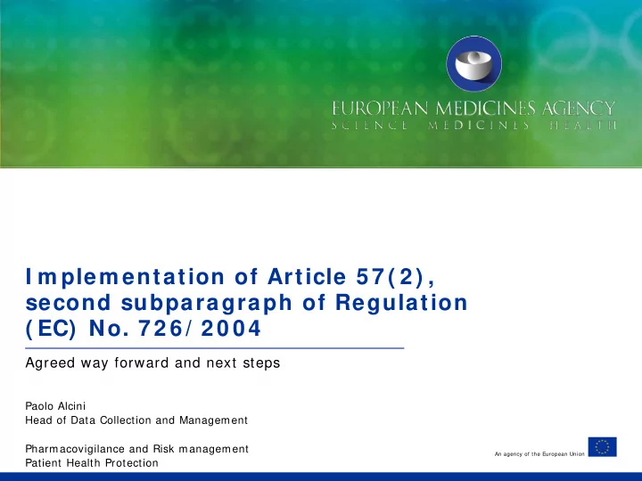 i m plem entation of article 5 7 2 second subparagraph of