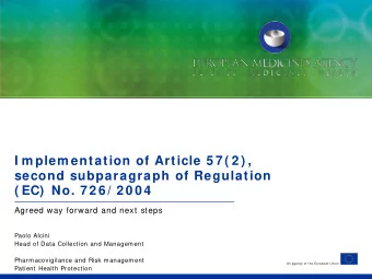 I m plem entation of Article 5 7 ( 2 ) ,  second subparagraph of Regulation  ( EC)  No. 7 2 6 / 2 0