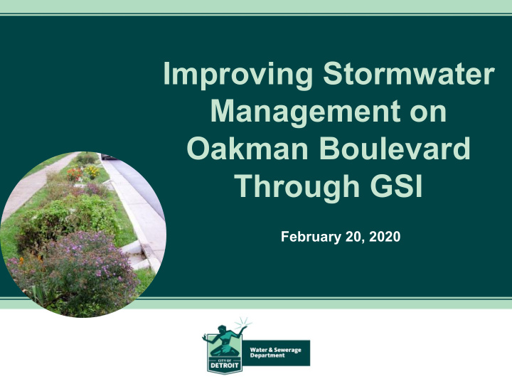 improving stormwater management on oakman boulevard