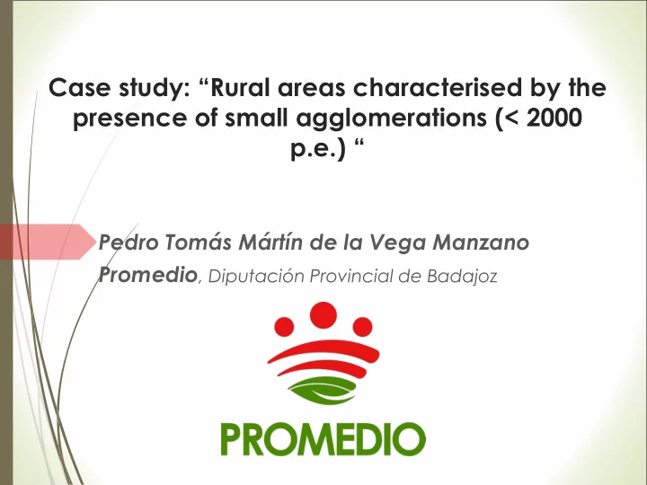 case study rural areas characterised by the presence of