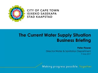 Business Briefing Peter Flower  Director:Water &amp; Sanitation Department  9 May 2017