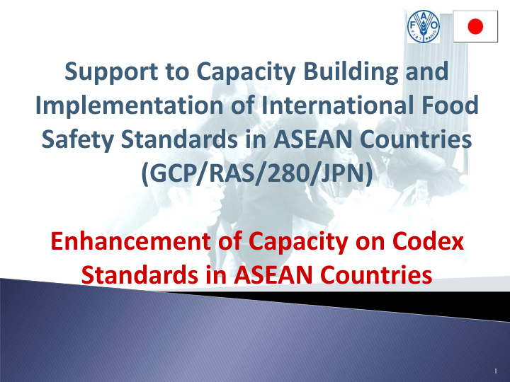 enhancement of capacity on codex standards in asean