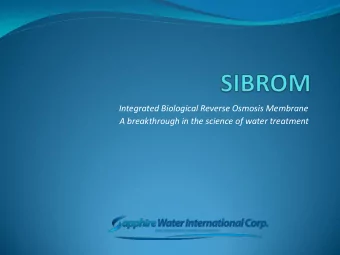 A breakthrough in the science of water treatment  Topics  SIBROM Installations  System