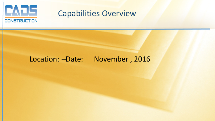 capabilities overview