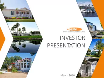 INVESTOR  PRESENTATION  March 2016  Forward-looking Statements  This presentation has been prepared
