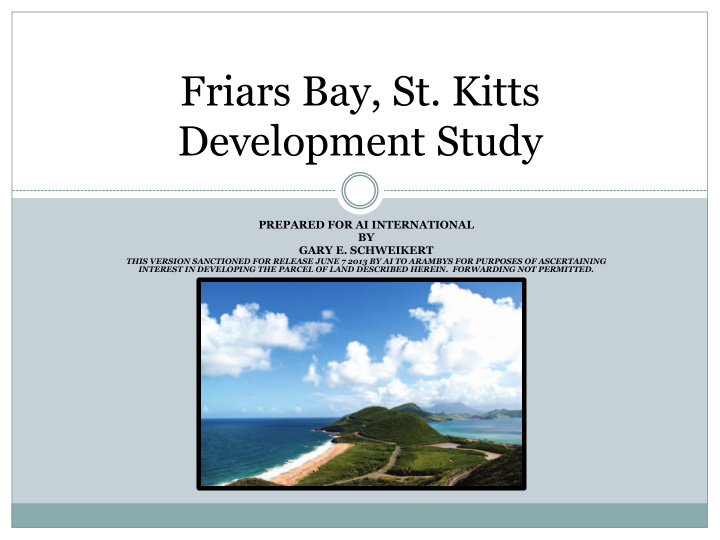friars bay st kitts development study