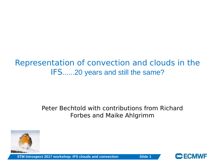 representation of convection and clouds in the