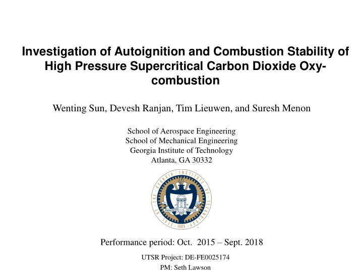 investigation of autoignition and combustion stability of