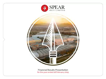 Financial Results Presentation  for the year ended 28 February 2019  Table of  Contents  3  4  5  1