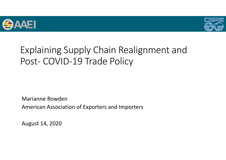 explaining supply chain realignment and post covid 19